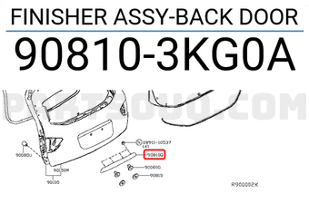 Nissan 908103KG0A FINISHER ASSY-BACK DOOR