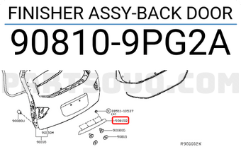 Nissan 908109PG2A FINISHER ASSY-BACK DOOR