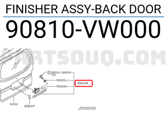 Nissan 90810VW000 FINISHER ASSY-BACK DOOR