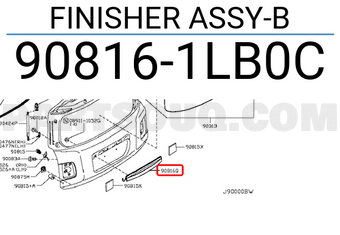 Nissan 908161LB0C FINISHER ASSY-B