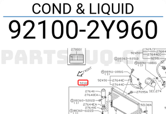Nissan 921002Y960 COND & LIQUID