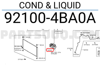 Nissan 921004BA0A COND & LIQUID