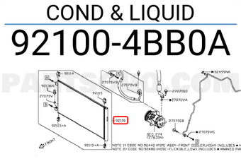 Nissan 921004BB0A COND & LIQUID