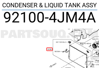 Nissan 921004JM4A CONDENSER & LIQUID TANK ASSY