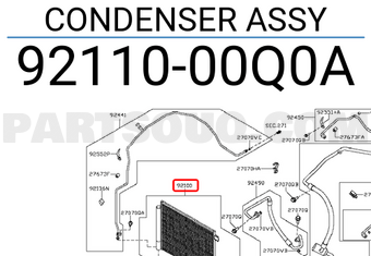 Nissan 9211000Q0A CONDENSER ASSY