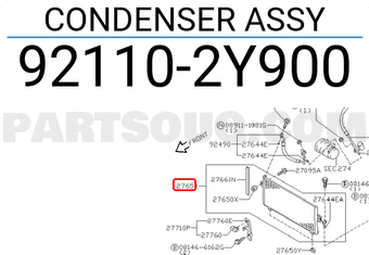 Nissan 921102Y900 CONDENSER ASSY