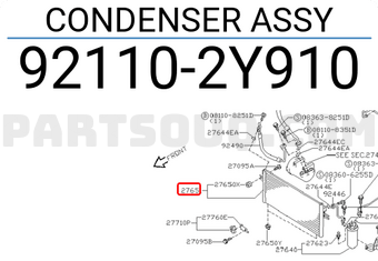 Nissan 921102Y910 CONDENSER ASSY