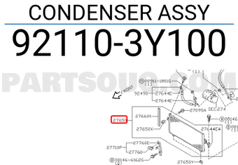 Nissan 921103Y100 CONDENSER ASSY