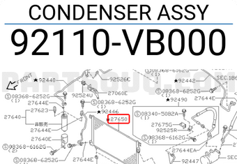 Nissan 92110VB000 CONDENSER ASSY