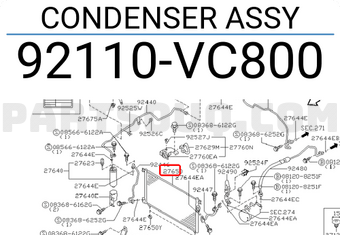 Nissan 92110VC800 CONDENSER ASSY
