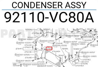 Nissan 92110VC80A CONDENSER ASSY