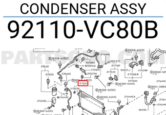 Nissan 92110VC80B CONDENSER ASSY