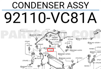 Nissan 92110VC81A CONDENSER ASSY