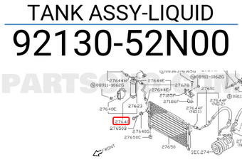 Nissan 9213052N00 TANK ASSY-LIQUID