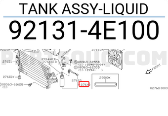 Nissan 921314E100 TANK ASSY-LIQUID