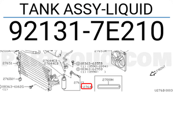 Nissan 921317E210 TANK ASSY-LIQUID