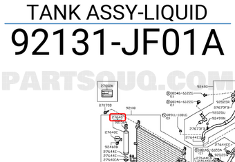 Nissan 92131JF01A TANK ASSY-LIQUID