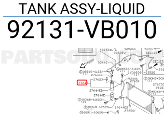 Nissan 92131VB010 TANK ASSY-LIQUID