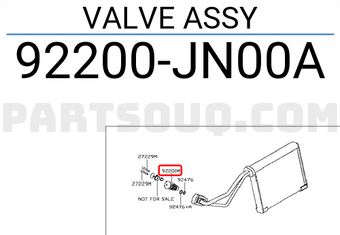 Nissan 92200JN00A VALVE ASSY