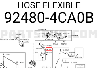 Nissan 924804CA0B HOSE FLEXIBLE