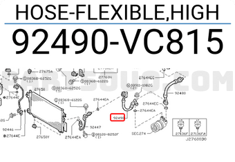 Nissan 92490VC815 HOSE-FLEXIBLE,HIGH