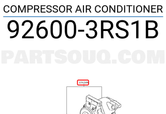 Nissan 926003RS1B COMPRESSOR AIR CONDITIONER