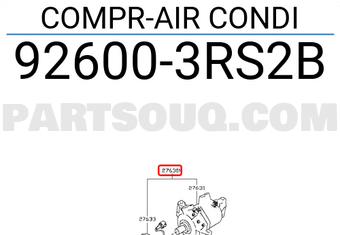Nissan 926003RS2B COMPR-AIR CONDI