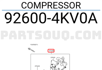 Nissan 926004KV0A COMPRESSOR