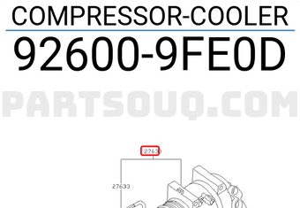 Nissan 926009FE0D COMPRESSOR-COOLER
