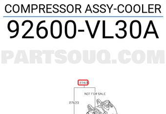 Nissan 92600VL30A COMPRESSOR ASSY-COOLER