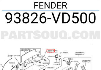 Nissan 93826VD500 FENDER