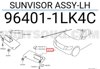 Nissan 964011LK4C SUNVISOR ASSY-LH