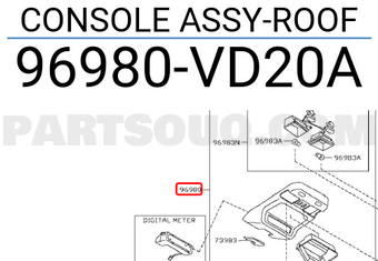 Nissan 96980VD20A CONSOLE ASSY-ROOF