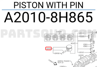 Nissan A20108H865 PISTON WITH PIN