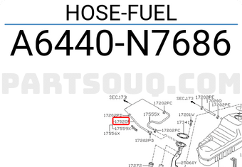 Nissan A6440N7686 HOSE-FUEL