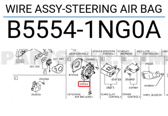 Nissan B55541NG0A WIRE ASSY-STEERING AIR BAG