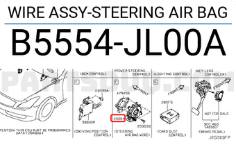 Nissan B5554JL00A WIRE ASSY-STEERING AIR BAG