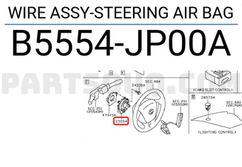 Nissan B5554JP00A WIRE ASSY-STEERING AIR BAG