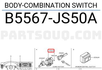 Nissan B5567JS50A BODY-COMBINATION SWITCH