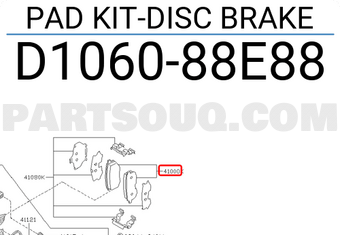 Nissan D106088E88 PAD KIT-DISC BRAKE