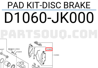 Nissan D1060JK000 PAD KIT-DISC BRAKE