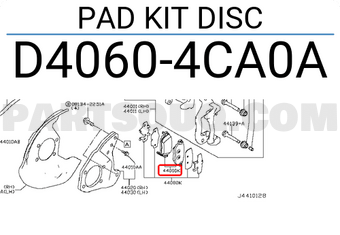 Nissan D40604CA0A PAD KIT DISC