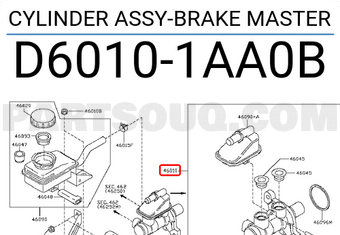 Nissan D60101AA0B CYLINDER ASSY-BRAKE MASTER