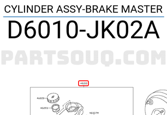 Nissan D6010JK02A CYLINDER ASSY-BRAKE MASTER