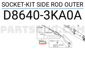 Nissan D86403KA0A SOCKET-KIT SIDE ROD OUTER
