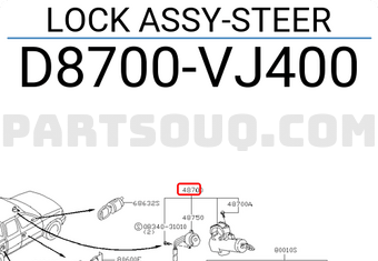 Nissan D8700VJ400 LOCK ASSY-STEER