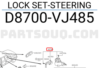 Nissan D8700VJ485 LOCK SET-STEERING