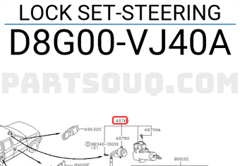Nissan D8G00VJ40A LOCK SET-STEERING