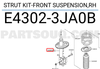 Nissan E43023JA0B STRUT KIT-FRONT SUSPENSION,RH