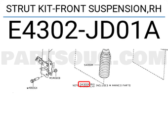 Nissan E4302JD01A STRUT KIT-FRONT SUSPENSION,RH